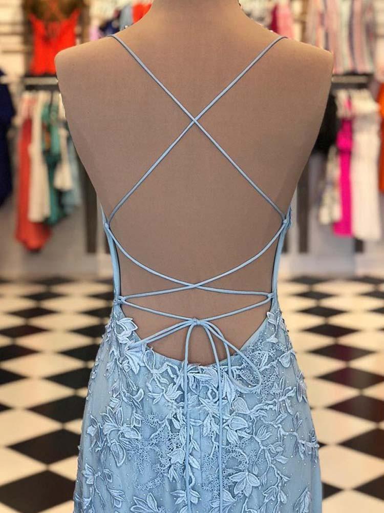 Mermaid Spaghetti Straps Prom Dresses Lilac Long Prom Dress Lace Eveni SELINADRESS Mermaid Spaghetti Straps Prom Dresses Lilac Long Prom Dress Lace Eveni SELINADRESS