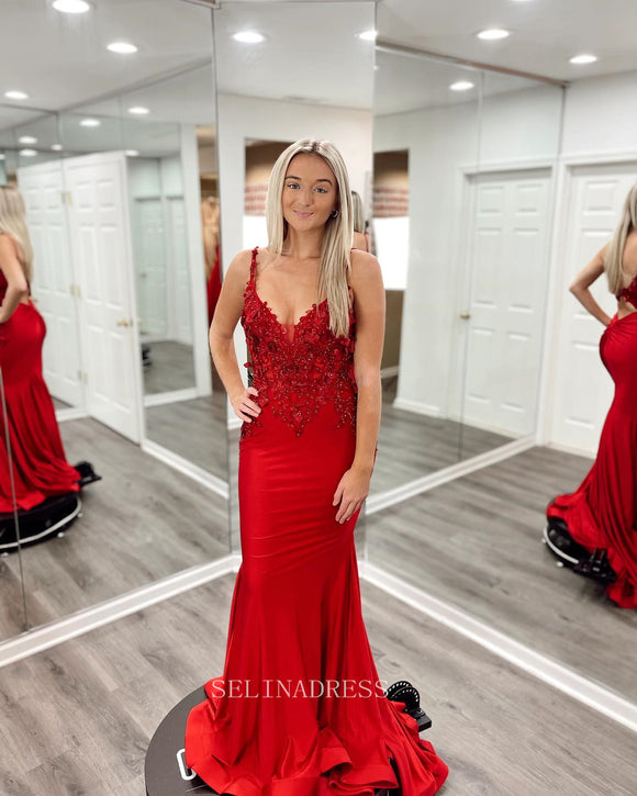 Woman in Red Spaghetti Strap Dress · Free Stock Photo