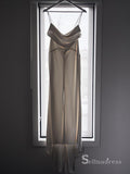 Mermaid Spaghetti Straps Rustic Wedding Dresses Elastic Woven Satin Bridal Gowns MHL2858|Selinadress