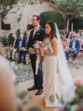 Mermaid Spaghetti Straps White Wedding Dresses Cheap Bridal Gowns MLH016|Selinadress