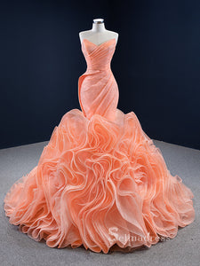 Mermaid Strapless Long Prom Dress Beautiful Custom Made Evening Gowns GRB204|Selinadress
