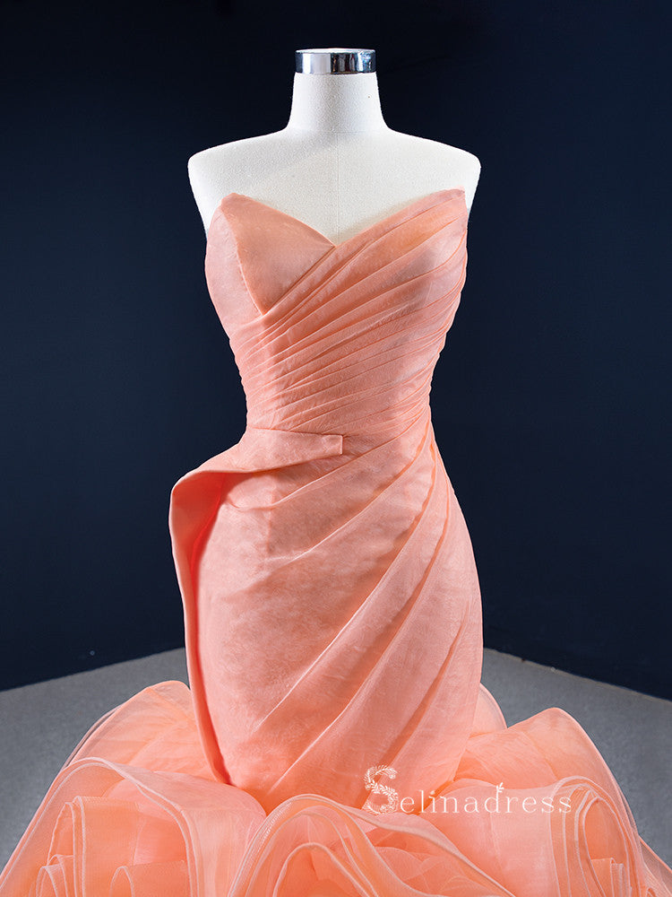 Mermaid Strapless Long Prom Dress Beautiful Custom Made Evening Gowns GRB204|Selinadress