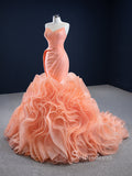 Mermaid Strapless Long Prom Dress Beautiful Custom Made Evening Gowns GRB204|Selinadress