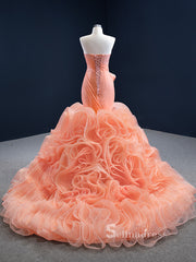 Mermaid Strapless Long Prom Dress Beautiful Custom Made Evening Gowns GRB204|Selinadress