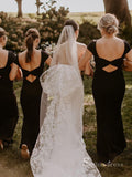 Mermaid Strapless Rustic Wedding Dresses White Satin Bridal Gowns CBD370|Selinadress