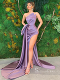 Mermaid Strapless Thigh Split Sexy Long Prom Dress Cheap Satin Evening Dresses HLK020|Selinadress