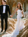 Mermaid Sweetheart Beaded Rustic Wedding Dress Bridal Dresses JKP011|Selinadress