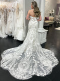 Mermaid Sweetheart Lace Informal Wedding Dress Boho Wedding Gown Dress #LOP005|Selinadress