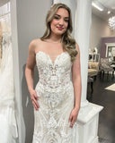 Mermaid Sweetheart Lace Informal Wedding Dress Boho Wedding Gown Dress #LOP005|Selinadress