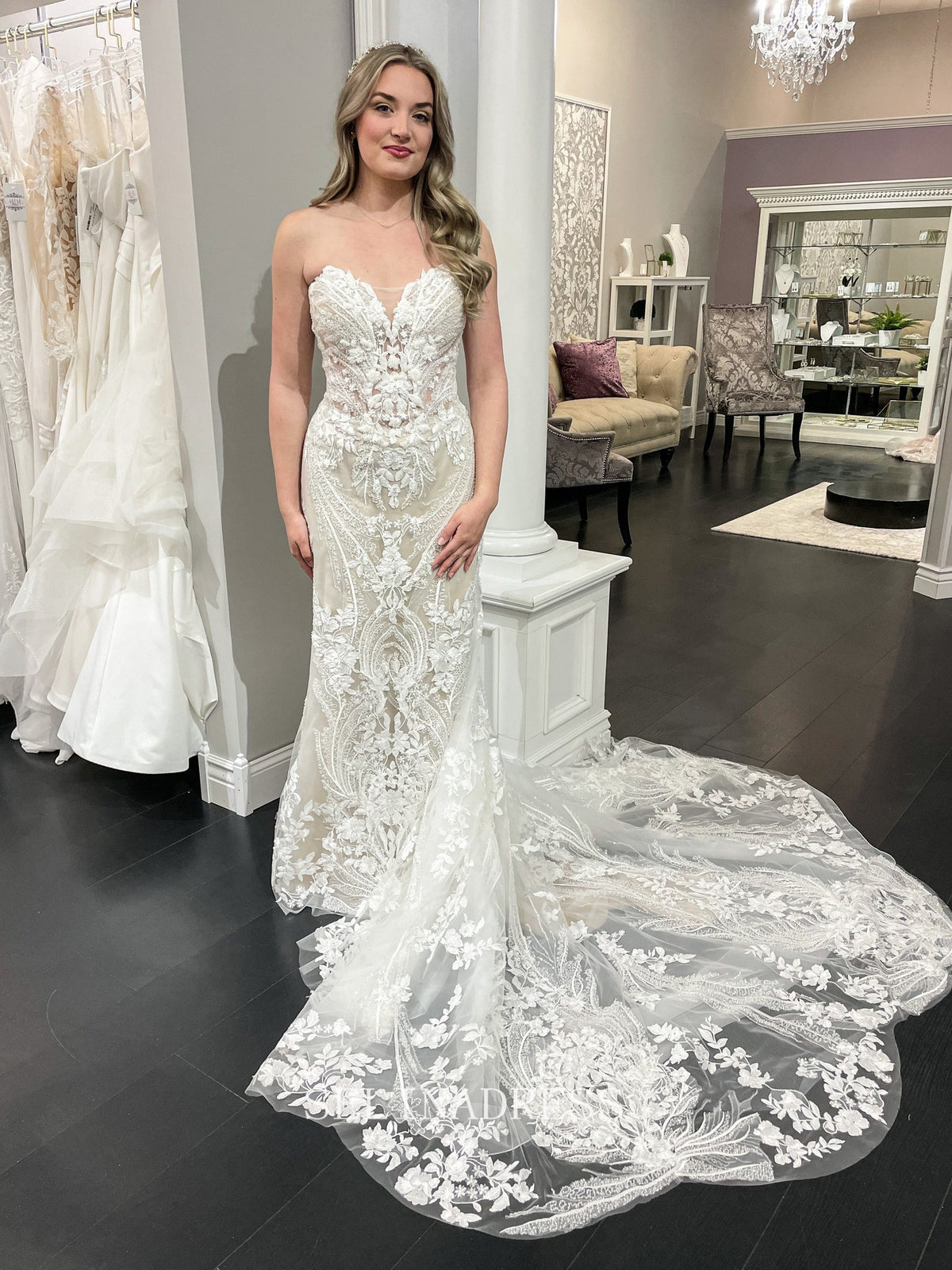mermaid sweetheart wedding dress Mermaid Sweetheart Lace Informal Wedding Dress Boho Wedding Gown Dress – SELINADRESS