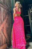 Mermaid V neck Long Prom Dresses Sparkly Long Evening Dress Formal Dresses SSD014|Selinadress