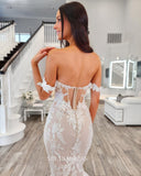Mermiad Off-the-shoulder Wedding Dresses Rustic Unique Wedding Dress KPY068|Selinadress