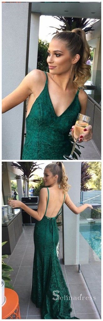 Mermiad Open Back Burgundy Prom Dresses Sexy V neck Lace Long Formal Dress SED113 Mermiad Open Back Burgundy Prom Dresses Sexy V neck Lace Long Formal Dress SED113