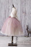 Newest Arrival Strap Dusty Rose Tulle Cute Flower Girl Dresses GRS022|Selinadress