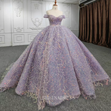 Off Shoulder Ball Gown Sequined Tulle Plus Size Princess Dress Beautiful Pageant Dress DY9944|Selinadress