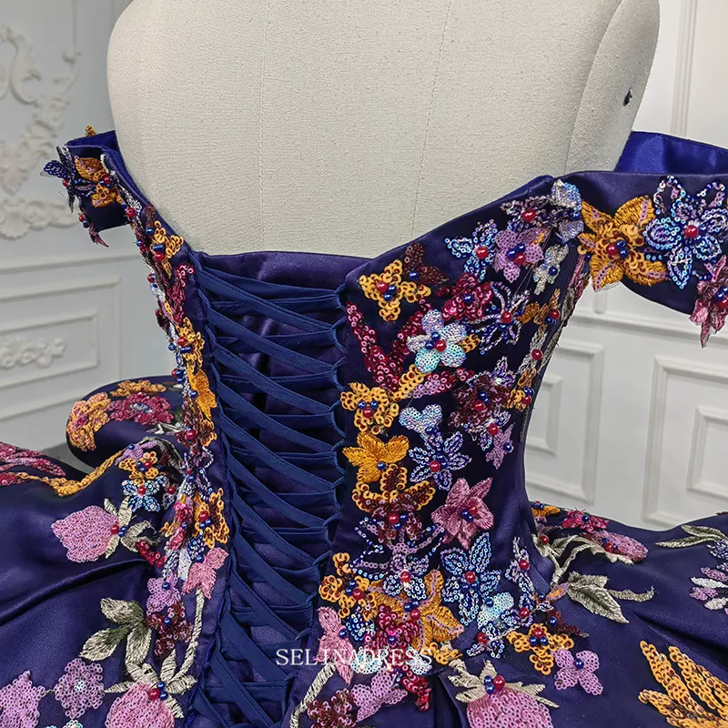 Off Shoulder Royal Blue Ball Gown Sequins Princess Dress Beautiful Pag SELINADRESS Off Shoulder Royal Blue Ball Gown Sequins Princess Dress Beautiful Pag SELINADRESS