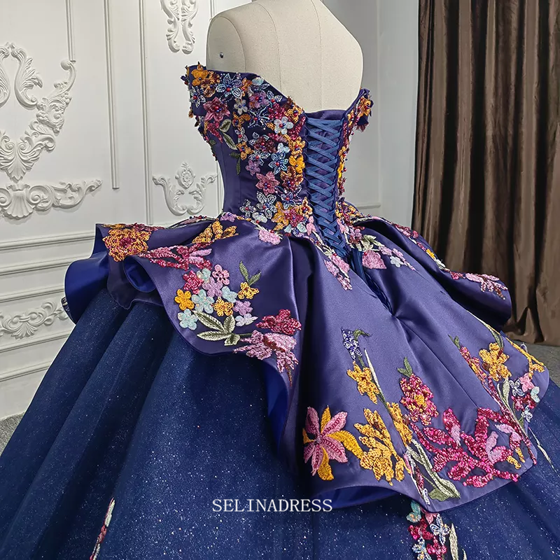 Off Shoulder Royal Blue Ball Gown Sequins Princess Dress Beautiful Pag SELINADRESS Off Shoulder Royal Blue Ball Gown Sequins Princess Dress Beautiful Pag SELINADRESS