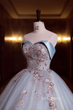 Off-the-Shoulder Ball Gown Prom Dress Applique Princess Formal Dress Evening Dress #QWE045|Selinadress