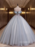 Off-the-Shoulder Ball Gown Prom Dress Applique Princess Formal Dress Evening Dress #QWE045|Selinadress