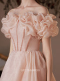 A-line Pink Prom Dress Ankle-length Bridal Dresses Cheap Evening Dress OSTY001|Selinadress