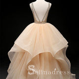 Quinceanera Ball Gowns Prom Dresses Long Open Back Bateau Unique Evening Gowns SED142|Selinadress