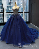 Real Picture Sweetheart Beaded Prom Dress Ball Gown Quinceanera Evening Dress SED071