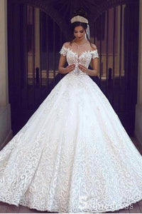 Romantic Ball Gown Wedding Dresses Off-the-shoulder Bridal Gown SEW032|Selinadress