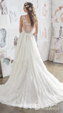 Romantic See Through Wedding Dresses Ivory Lace Wedding Gown SEW034|Selinadress