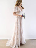 Romantic Sexy Lace Bridal Evening Dresses Hoho Wedding Dresses MHL181|Selinadress
