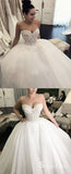 Romantic Sweetheart Wedding Dresses Ball Gown Appliques Bridal Gown SEW037|Selinadress