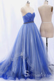 Royal Blue Sweetheart Ombre Long Formal Dresses Graduacion Beaded Evening Gowns SED081|Selinadress