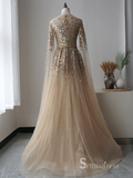 Selinadres Scoop Beaded Long Prom Dress Dubai Evening Formal Gown SC049