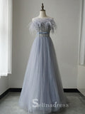 Selinadres Strapless Beaded Long Prom Dress Luxurious Evening Formal Gown SC057