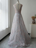 Selinadress 3D Lace Elegant Embroidery Long Prom Dress Formal Evening Gowns SC066