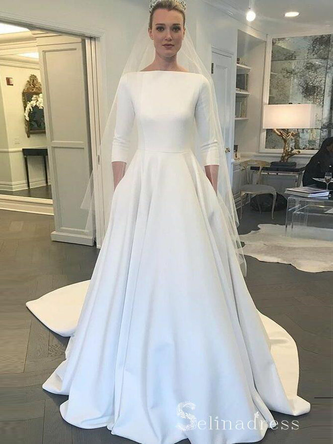 Satin Wedding Dresses  SELINADRESS