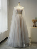Selinadress A-line Scoop Neck Luxury Rhinestone Prom Dress Formal Evening Gowns SC058