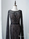 Selinadress Black Luxury Dubai Long Evening Dress Formal Gowns SC085