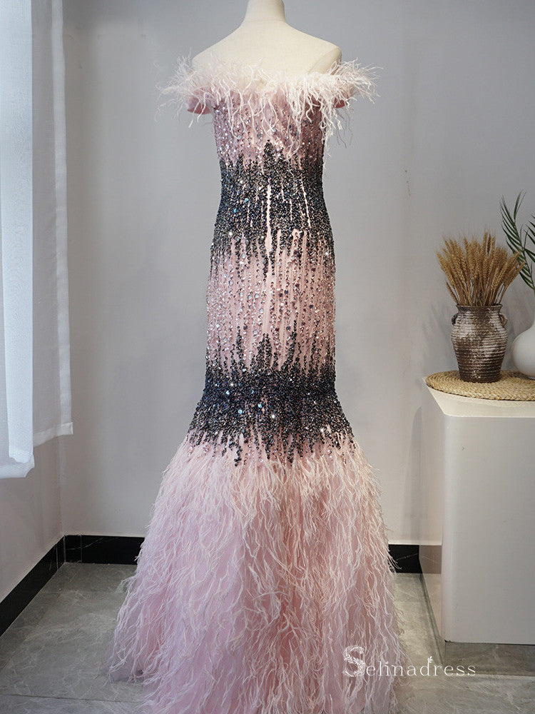 pink feather dressing gown Blush Pink Sequin and Feather Dress Glitter Maxi Dress