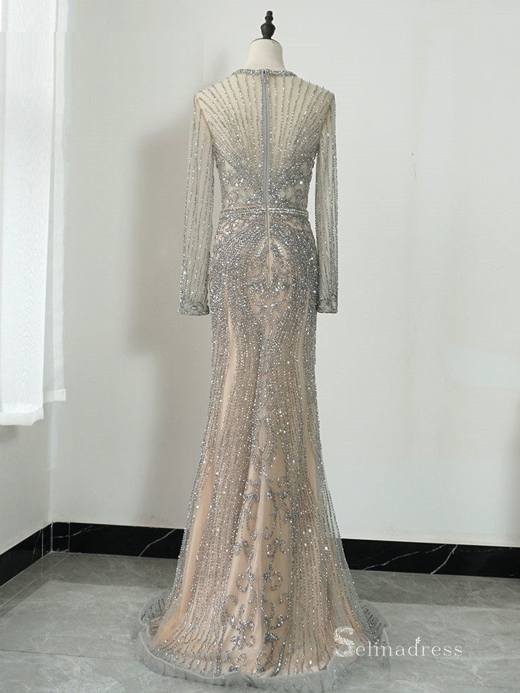 Selinadress Dubai Luxury Scoop Sparkly Mermaid Champagne Prom Dress Ev SELINADRESS Selinadress Dubai Luxury Scoop Sparkly Mermaid Champagne Prom Dress Ev SELINADRESS