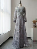 Selinadress Elegant A-line 3d Lace Floral Beaded Prom Dress Formal Evening Gowns SC077