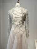 Selinadress Elegant Long Luxury High Neck Long Evening Dress Formal Gowns SC092