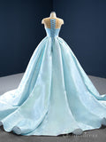 Selinadress Feature Ball Gown Luxury Sky Blue Prom Dress Evening Gowns DWH7200|Selinadress