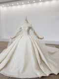 Selinadress illusion Crystal Wedding Dress Lace Applique Luxury Wedding Gowns SDW009