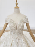 Selinadress illusion Off-the-shoulder Wedding Dress Plus Size Luxury Wedding Gowns SDW007