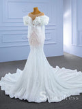 Selinadress Mermaid Scoop Long Sleeve Beaded Sequins Wedding Dress Bridal Gowns SPL67280|Selinadress