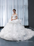 Selinadress Off-the-shoulder White Ball Gown Wedding Dress Luxury Bridal Gowns SPL66956|Selinadress