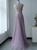 Selinadress Scoop Elegant Princess Applique Long Prom Dress Evening Formal Gown SC095