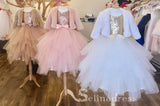 Sequin Top Flower Girl Glam Dress Blush Champagne Sequin Flower Girl Dresses GRS019|Selinadress