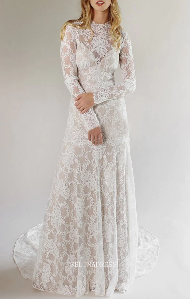 Cicinia Gray Wedding Guest Dress Sheath Beautiful Floral Lace Dresses With Long Sleeves