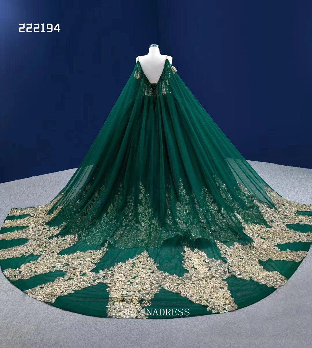 Spaghetti Straps Dark Green Prom Dress Ball Gown Beaded Pageant Dress SELINADRESS Spaghetti Straps Dark Green Prom Dress Ball Gown Beaded Pageant Dress SELINADRESS
